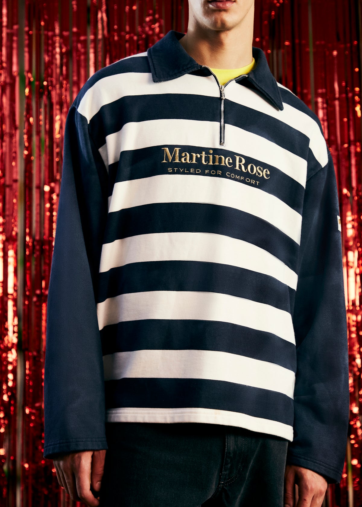 特価商品 マーティンローズ Shrunk striped polo top ポロシャツ ...