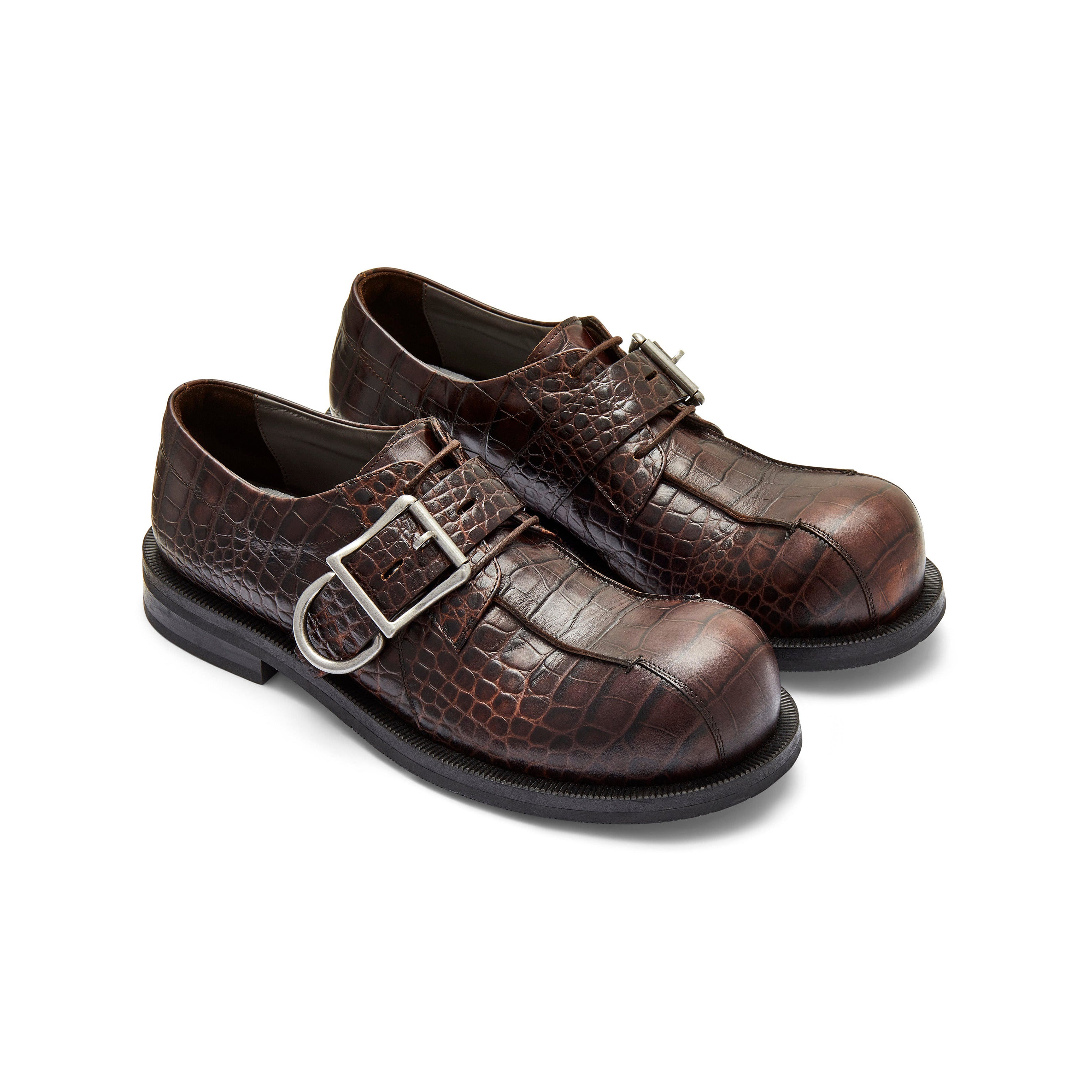 BULB TOE BUCKLE LOAFER in BROWN Martine Rose