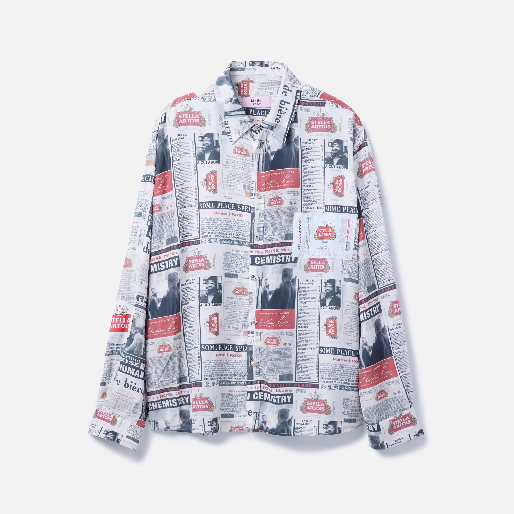 Martine Rose x Stella Artois Oversized L/S Shirt in White